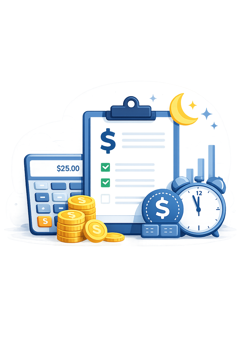 Overtime pay calculator illustration